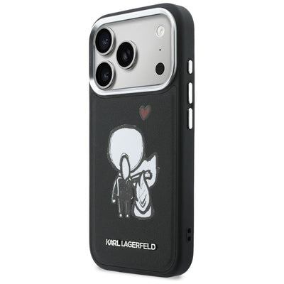 Karl Lagerfeld Karl & Choupette Back Logo MagSafe Case for iPhone 17 Pro - Black