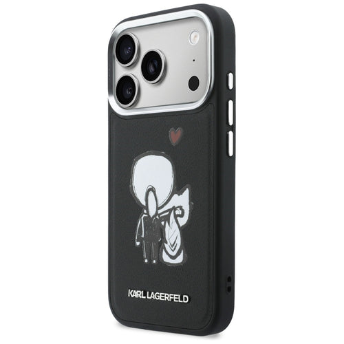 Karl Lagerfeld Karl & Choupette Back Logo MagSafe Case for iPhone 17 Pro - Black