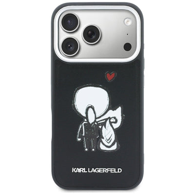 Karl Lagerfeld Karl & Choupette Back Logo MagSafe Case for iPhone 17 Pro - Black