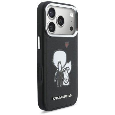 Karl Lagerfeld Karl & Choupette Back Logo MagSafe Case for iPhone 17 Pro Max - Black