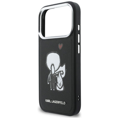 Karl Lagerfeld Karl & Choupette Back Logo MagSafe Case for iPhone 17 Pro Max - Black