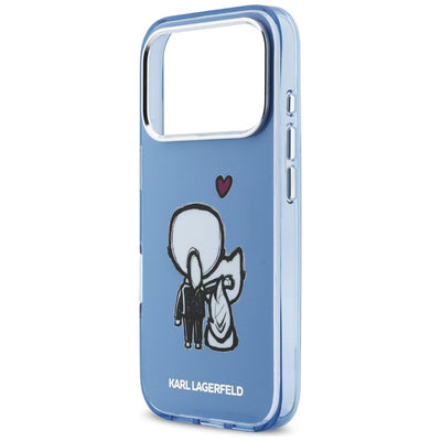 Karl Lagerfeld Karl & Choupette Back MagSafe Case for iPhone 17 Pro - Blue