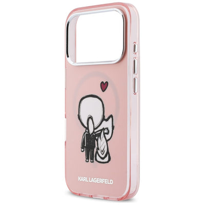Karl Lagerfeld Karl & Choupette Back MagSafe Case for iPhone 17 Pro - Pink