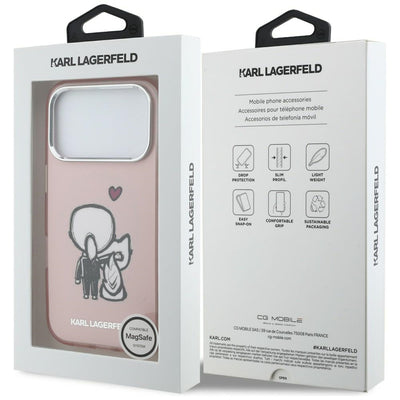 Karl Lagerfeld Karl & Choupette Back MagSafe Case for iPhone 17 Pro - Pink