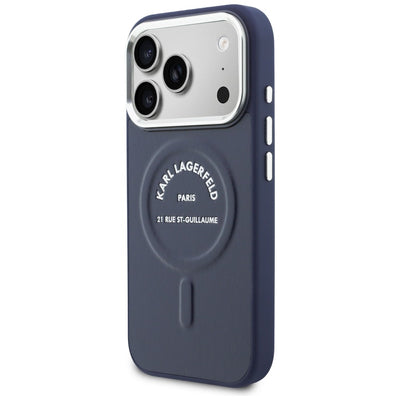 Etui Karl Lagerfeld Karl RSG Logo MagSafe na iPhone 17 Pro - niebieskie