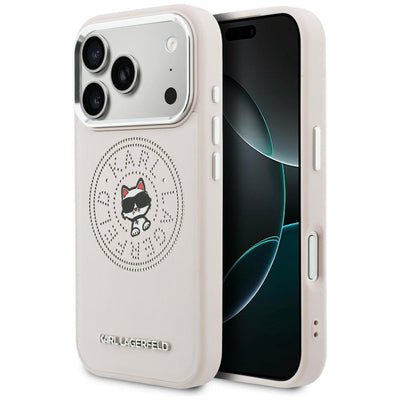 Karl Lagerfeld Point & Choupette Sketch MagSafe Case for iPhone 17 Pro Max - Pink