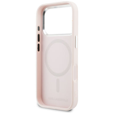 Karl Lagerfeld Point & Choupette Sketch MagSafe Case for iPhone 17 Pro - Pink