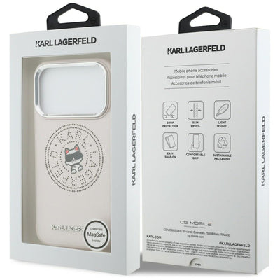 Karl Lagerfeld Point & Choupette Sketch MagSafe Case for iPhone 17 Pro - Pink