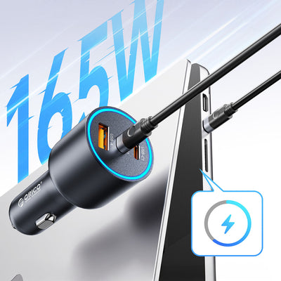 Orico HyperDrive 165W USB-A + 2x USB-C Car Charger - Black