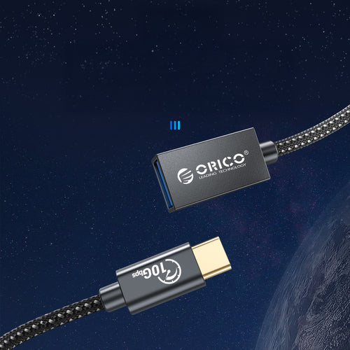 Orico CAF31 USB-C - USB-A 3.1 Gen 2 10Gbps 1m OTG adapter - black