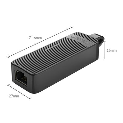 Orico UTK-U3 USB-A 3.0 to RJ45 Gigabit Ethernet 1 Gbps Network Adapter - Black