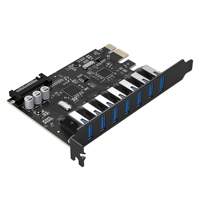 Orico PVU3 PCI-E 7x USB 3.0 Expansion Card for Desktop - Black