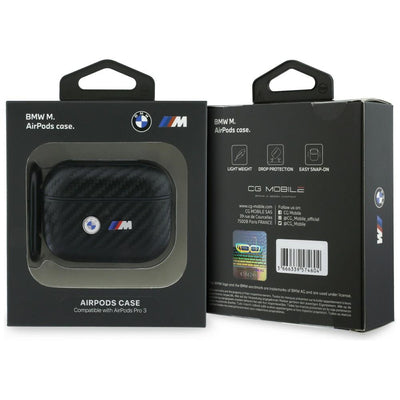BMW Carbon Metal Logo Case for AirPods Pro 3 - Black