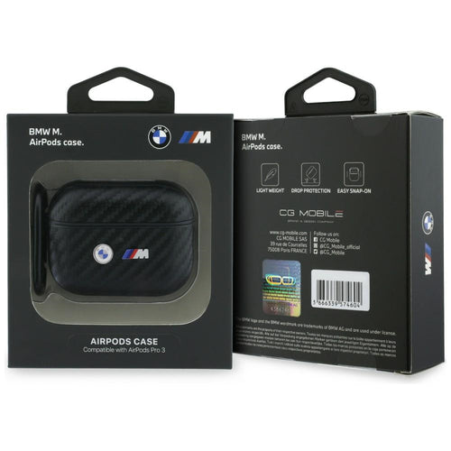 BMW Carbon Metal Logo Case for AirPods Pro 3 - Black