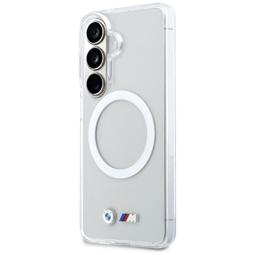 BMW IML Shockproof Metal Logo MagSafe Case for Samsung Galaxy S26 - Transparent