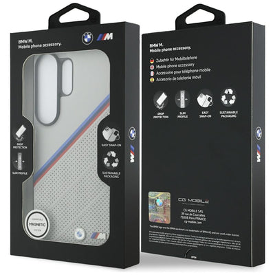 BMW Tricolor Metal Logo MagSafe Case for Samsung Galaxy S26 Ultra - Gray