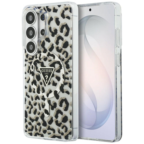 Guess IML Leopard Print Triangle MagSafe Case for Samsung Galaxy S26 Ultra - Black
