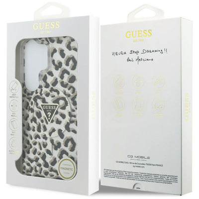 Guess IML Leopard Print Triangle MagSafe Case for Samsung Galaxy S26 Ultra - Black