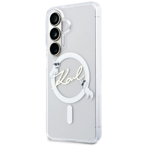 Karl Lagerfeld IML KC Script MagSafe Case for Samsung Galaxy S26 Plus - Transparent