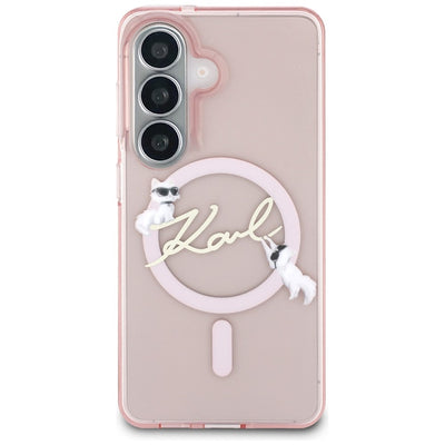 Karl Lagerfeld IML KC Script MagSafe Case for Samsung Galaxy S26 - Pink