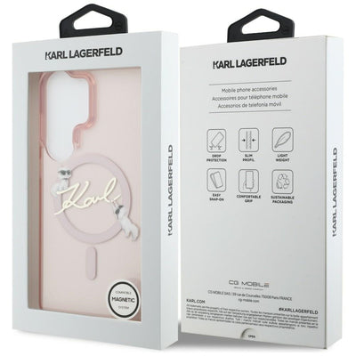 Karl Lagerfeld IML KC Script MagSafe Case for Samsung Galaxy S26 Ultra - Pink