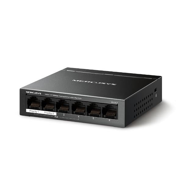 Switch MERCUSYS Desktop/pedestal 6x10Base-T / 100Base-TX PoE+ ports 4 MS106LP