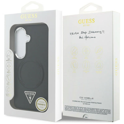 Guess Embossed Ring Triangle Logo MagSafe case for Samsung Galaxy S26 - black