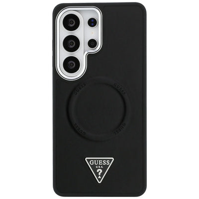 Guess Embossed Ring Triangle Logo MagSafe Case for Samsung Galaxy S26 Ultra - Black