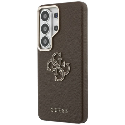 Guess Grained Big 4G Metal Logo Case for Samsung Galaxy S26 Ultra - Brown