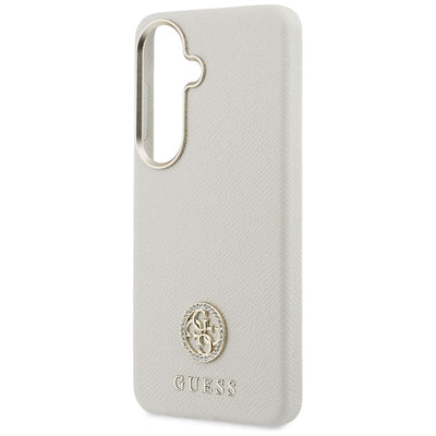 Guess Rhinestone Round Logo MagSafe Case for Samsung Galaxy S26 - Beige