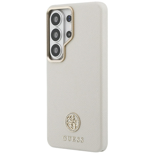 Guess Rhinestone Round Logo MagSafe Case for Samsung Galaxy S26 Ultra - Beige