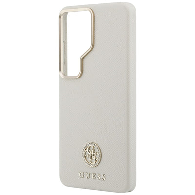Guess Rhinestone Round Logo MagSafe Case for Samsung Galaxy S26 Ultra - Beige