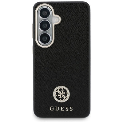 Guess Rhinestone Round Logo MagSafe Case for Samsung Galaxy S26+ - Black