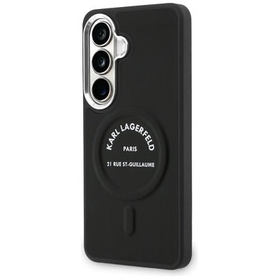 Karl Lagerfeld Embossed Ring RSG Logo MagSafe Case for Samsung Galaxy S26 - Black