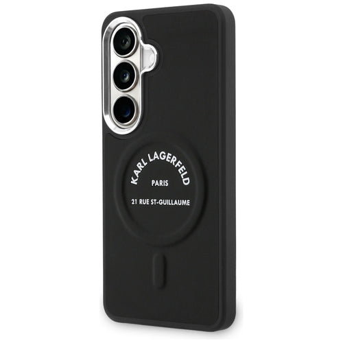 Karl Lagerfeld Embossed Ring RSG Logo MagSafe Case for Samsung Galaxy S26 - Black