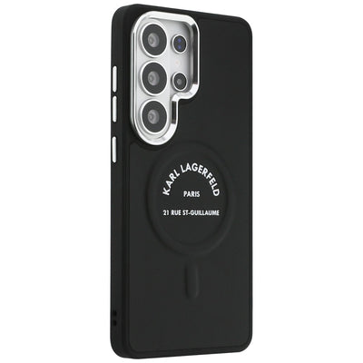 Karl Lagerfeld Embossed Ring RSG Logo MagSafe Case for Samsung Galaxy S26 Ultra - Black