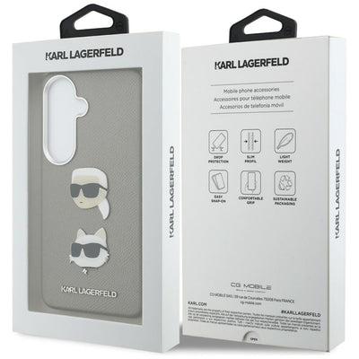 Karl Lagerfeld Saffiano Double Heads Metal case for Samsung Galaxy S26 - silver