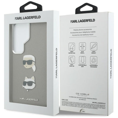 Karl Lagerfeld Saffiano Double Heads Metal case for Samsung Galaxy S26 Ultra - silver