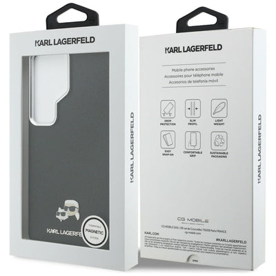 Karl Lagerfeld Saffiano KC Metal Logo MagSafe Case for Samsung Galaxy S26 Ultra - Black