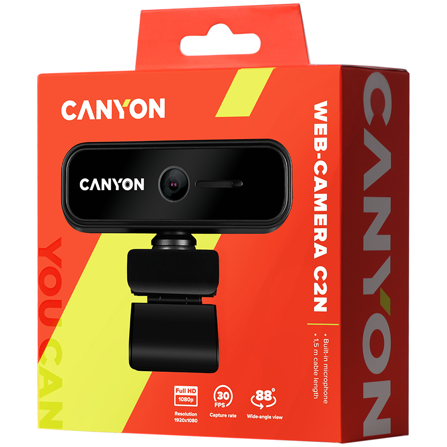 CANYON webcam C2N Full HD 1080p Black