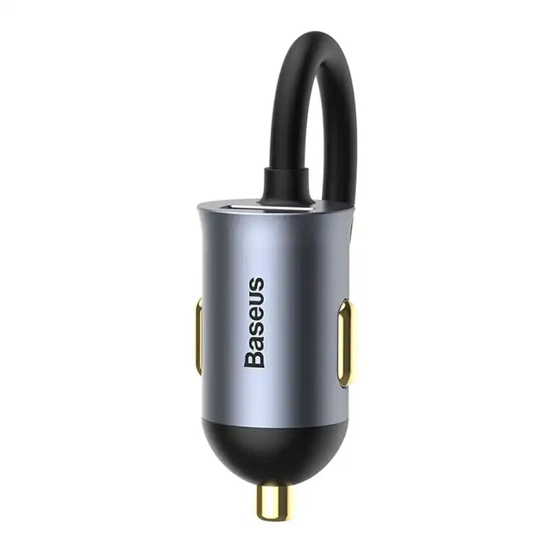 Car charger Baseus Share Together with extension cord, 3x USB, USB-C, 120W (grey) - Product Image 6
