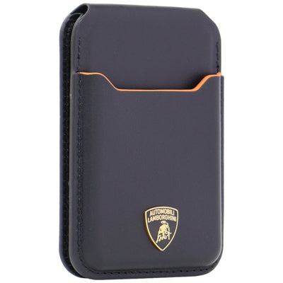 Lamborghini D1 Genuine Leather MagSafe mobile phone wallet - black and orange — Audi
