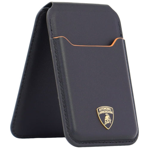 Lamborghini D1 Genuine Leather MagSafe mobile phone wallet - black and orange — Audi