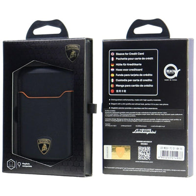 Lamborghini D1 Genuine Leather MagSafe mobile phone wallet - black and orange — Audi