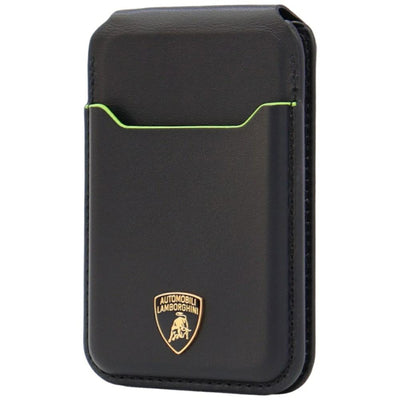 Lamborghini D1 Genuine Leather MagSafe Phone Wallet - Black and Green — Audi