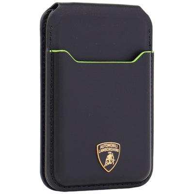 Lamborghini D1 Genuine Leather MagSafe Phone Wallet - Black and Green — Audi