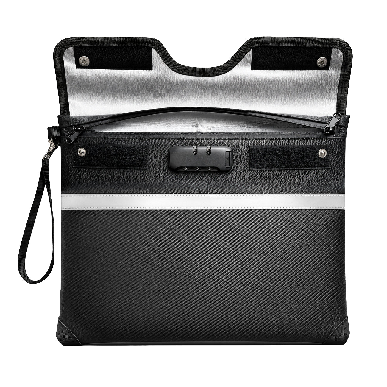 OTN-38 RFID Fireproof Document Bag with Combination Lock 37.5 x 29.5 cm - Black — Hurtel