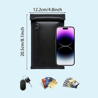 Fireproof RFID Phone Case OTN-27 with Signal Blocker 27x12.3 cm - Black — Hurtel