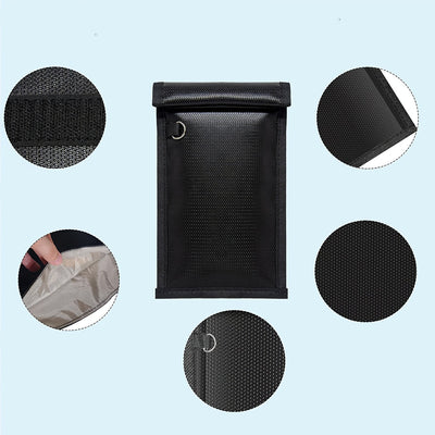 Fireproof RFID Phone Case OTN-27 with Signal Blocker 27x12.3 cm - Black — Hurtel
