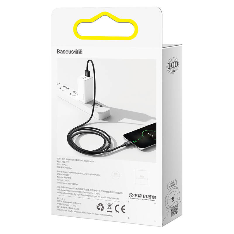 Baseus Superior Series Cable USB to micro USB, 2A, 2m (black) - Product Image 7